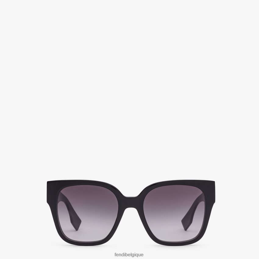 accessoires Fendi lunettes de soleil à pont bas en acétate noir femmes 8X8J2J327 Fendi Lunette De Soleil