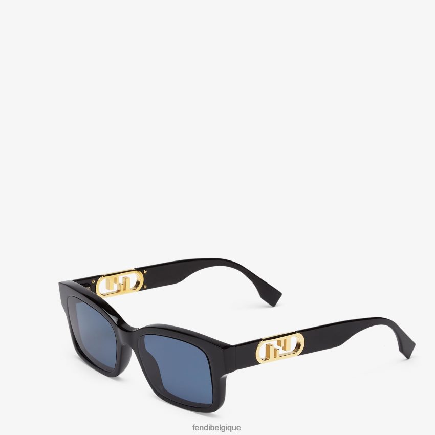 accessoires Fendi lunettes de soleil à pont bas en acétate noir femmes 8X8J2J356 Fendi Belgique