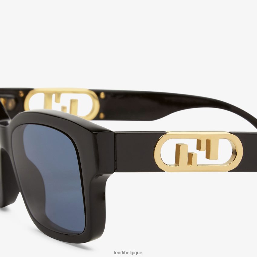accessoires Fendi lunettes de soleil à pont bas en acétate noir femmes 8X8J2J356 Fendi Belgique