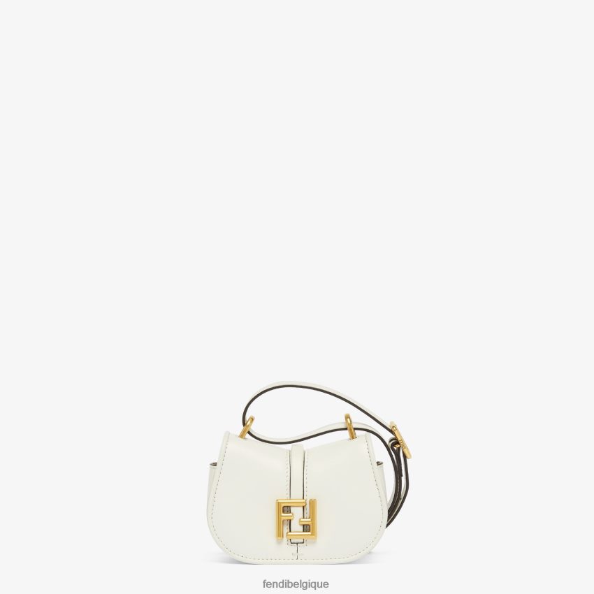 accessoires Fendi allez, charme en cuir nano blanc femmes 8X8J2J12 Fendi Lunette De Soleil