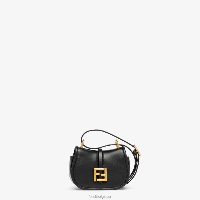 accessoires Fendi allez, charme en cuir nano noir femmes 8X8J2J15 Fendi Lunette De Soleil