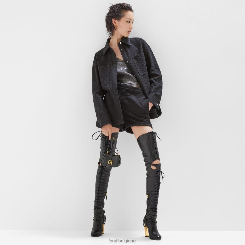 accessoires Fendi allez, charme en cuir nano noir femmes 8X8J2J15 Fendi Lunette De Soleil