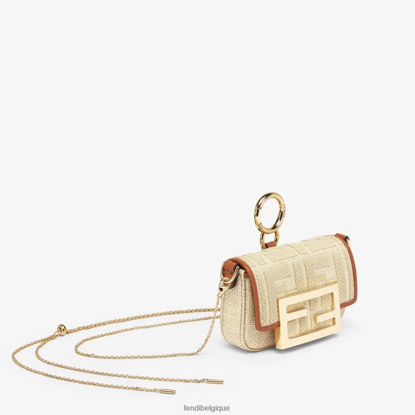 accessoires Fendi breloque en raphia naturel beige femmes 8X8J2J92 Fendi Belgique