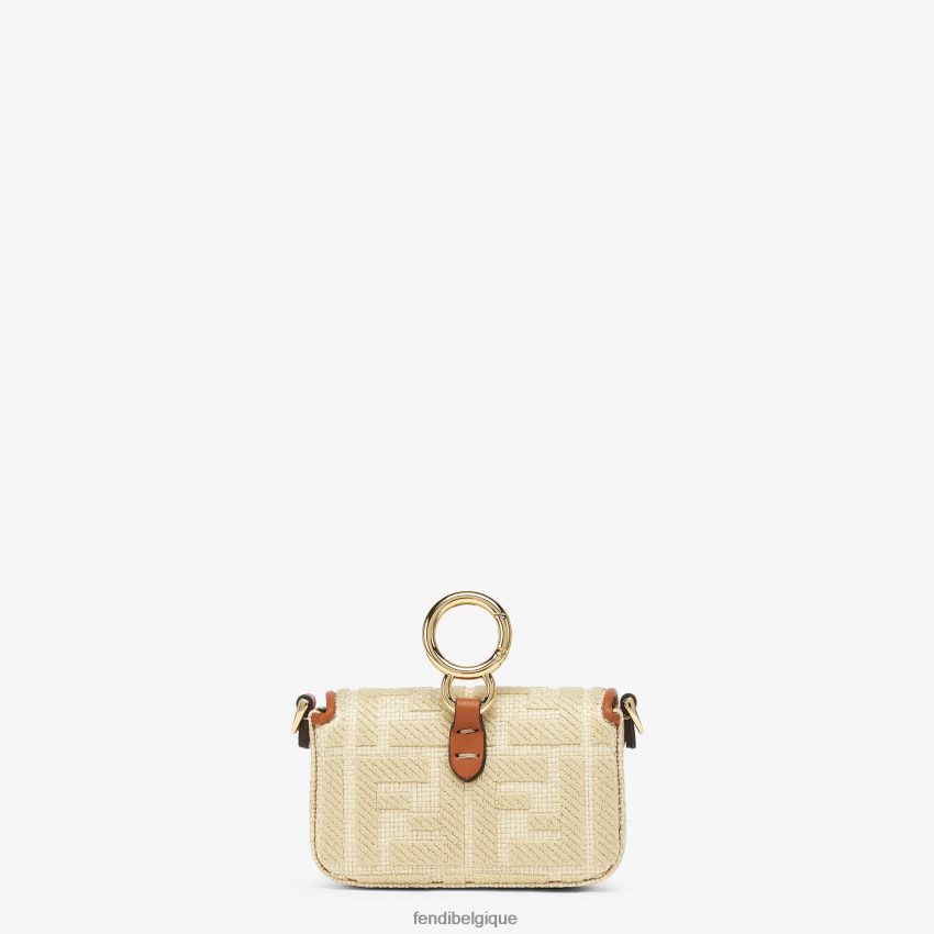 accessoires Fendi breloque en raphia naturel beige femmes 8X8J2J92 Fendi Belgique