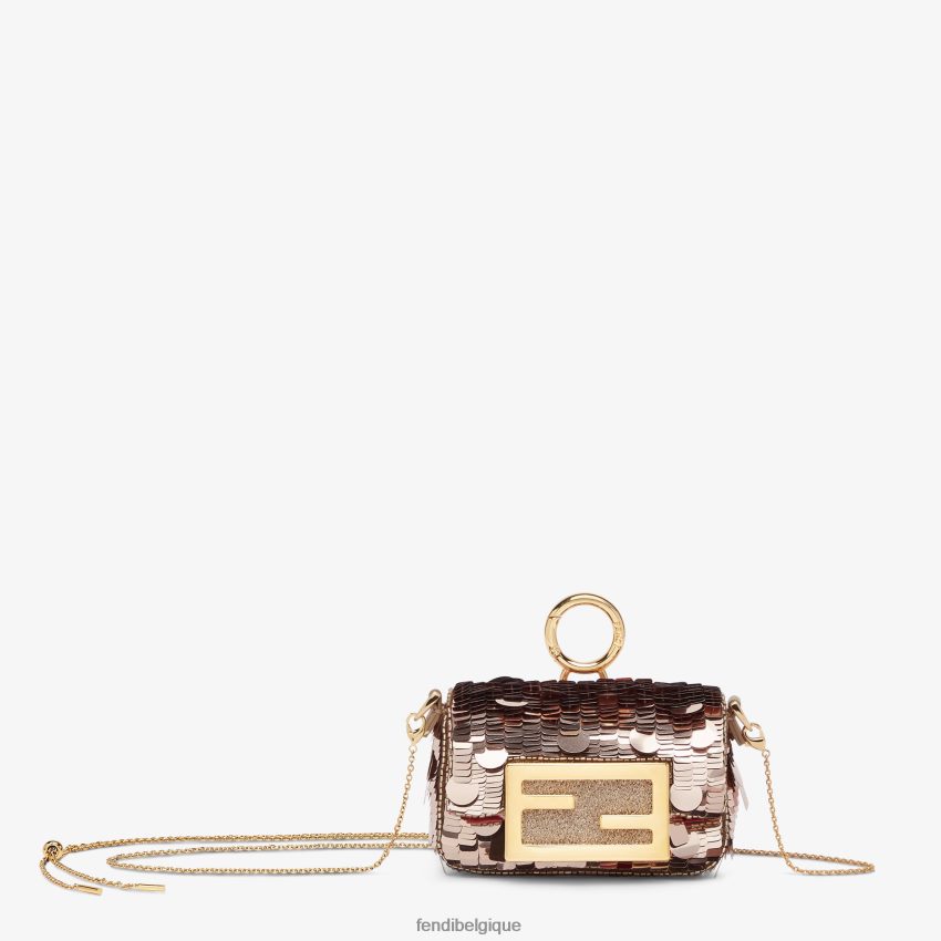 accessoires Fendi charm avec paillettes bronze gris femmes 8X8J2J26 Fendi Belgique