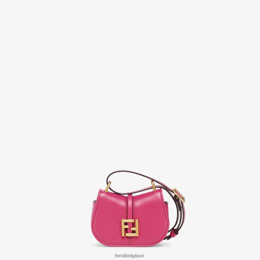 accessoires Fendi charm en cuir fuchsia rose femmes 8X8J2J14 Fendi Belgique