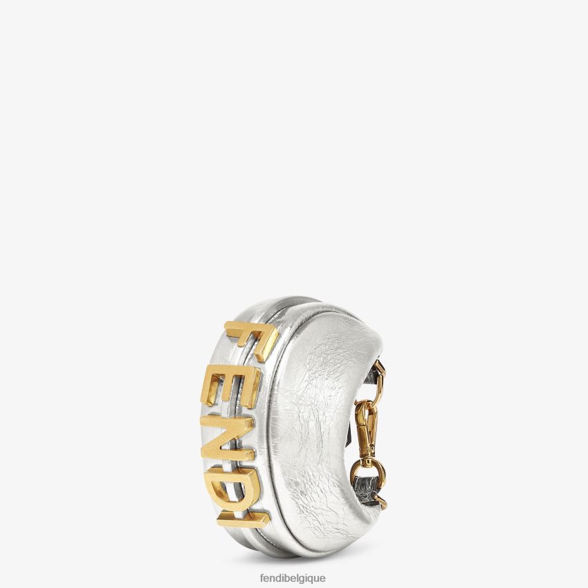 accessoires Fendi charm en cuir nanographié argent femmes 8X8J2J391 Fendi Sac