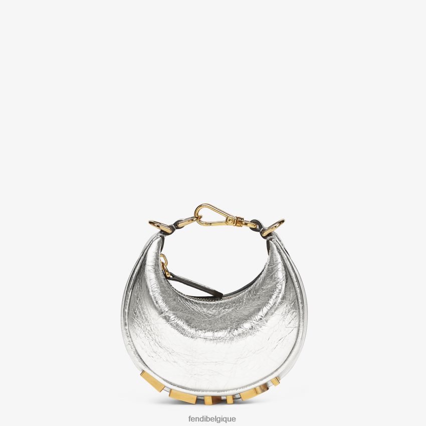 accessoires Fendi charm en cuir nanographié argent femmes 8X8J2J391 Fendi Sac