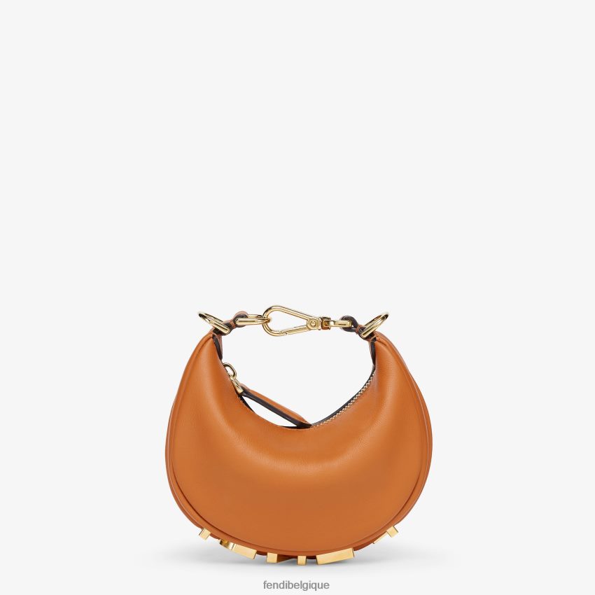 accessoires Fendi charm en cuir nanographié brun femmes 8X8J2J21 Fendi Lunette De Soleil