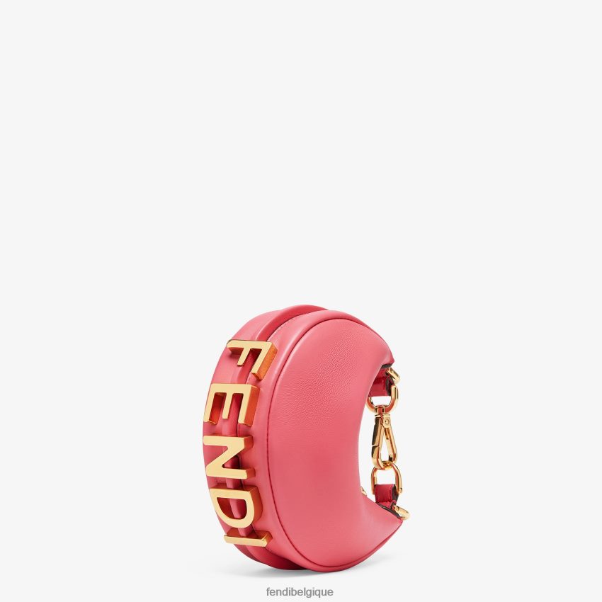 accessoires Fendi charm en cuir nanographié rose femmes 8X8J2J222 Fendi Lunette De Soleil