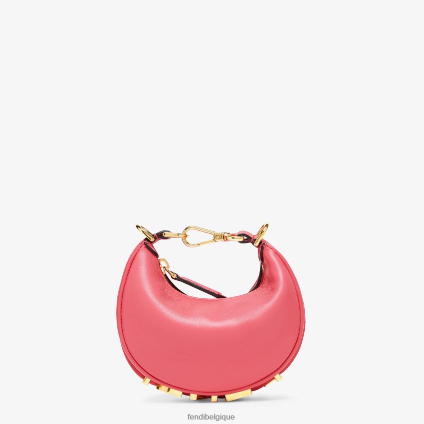 accessoires Fendi charm en cuir nanographié rose femmes 8X8J2J222 Fendi Lunette De Soleil