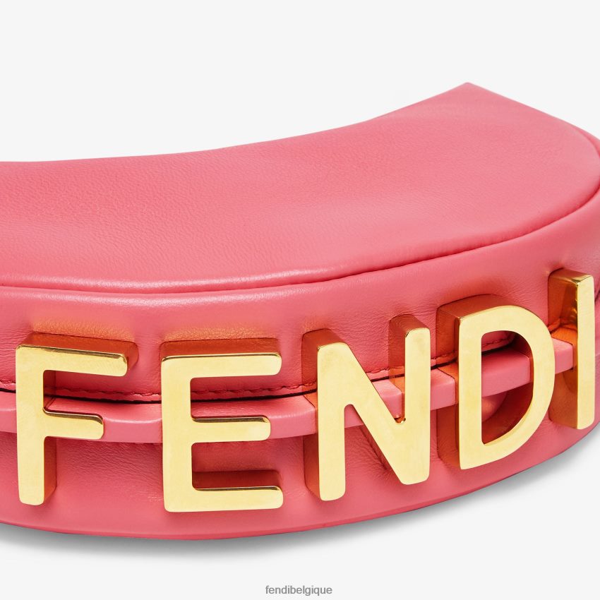 accessoires Fendi charm en cuir nanographié rose femmes 8X8J2J222 Fendi Lunette De Soleil