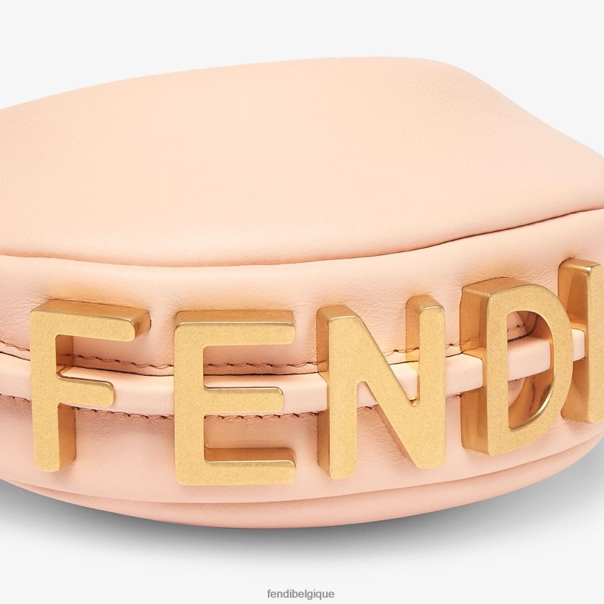 accessoires Fendi charm en cuir nanographié rose femmes 8X8J2J343 Fendi Sac