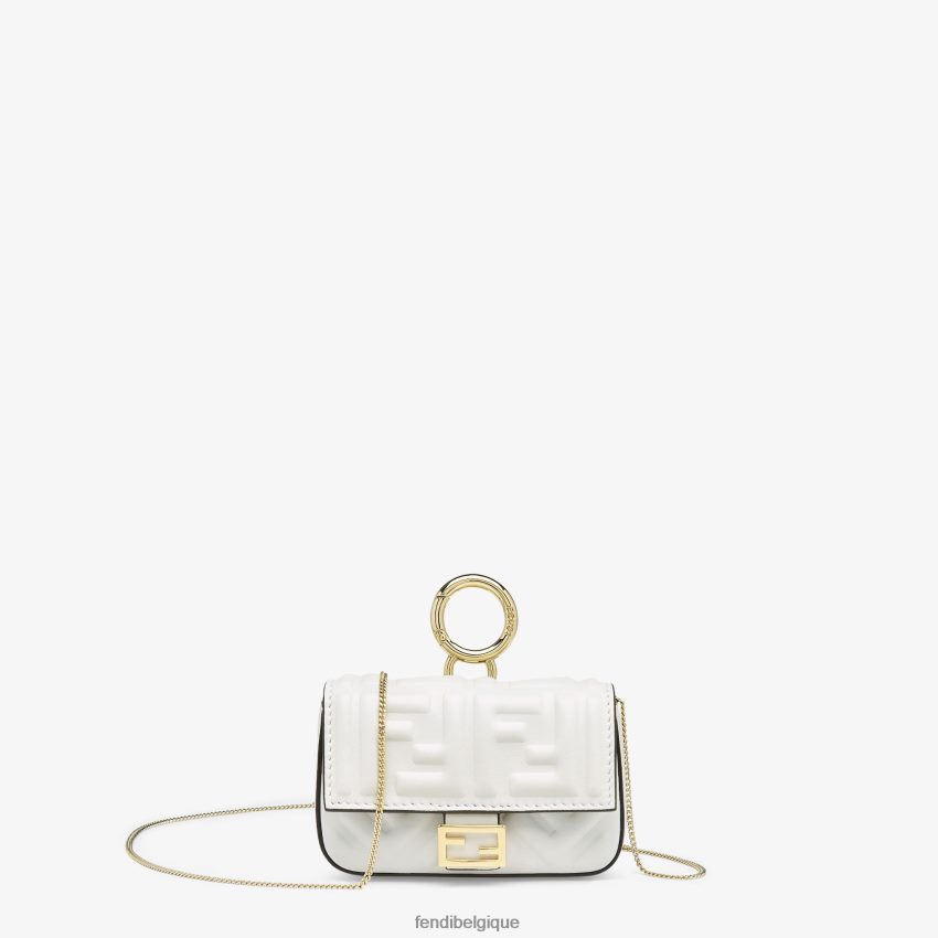 accessoires Fendi charm en cuir nappa blanc femmes 8X8J2J395 Fendi Belgique
