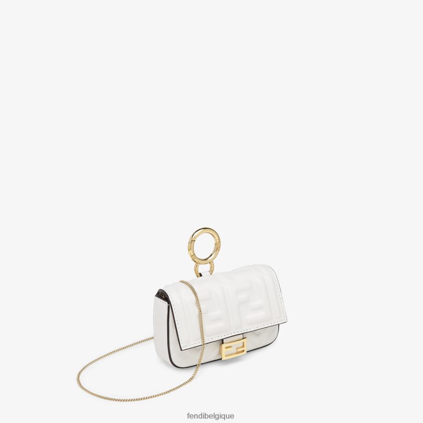 accessoires Fendi charm en cuir nappa blanc femmes 8X8J2J395 Fendi Belgique
