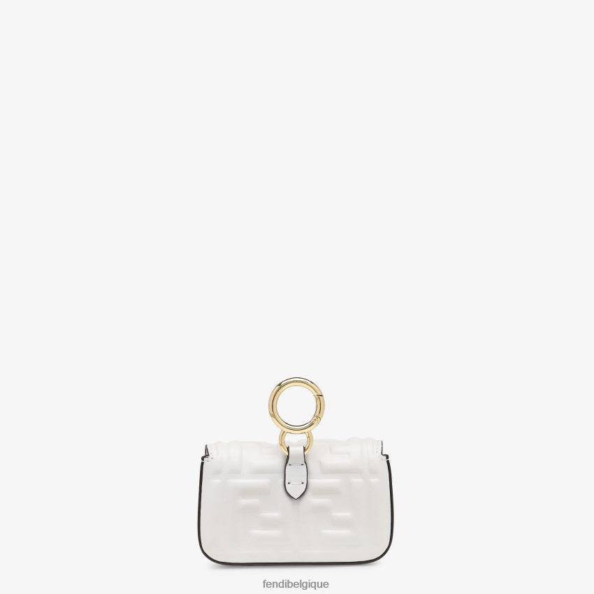 accessoires Fendi charm en cuir nappa blanc femmes 8X8J2J395 Fendi Belgique
