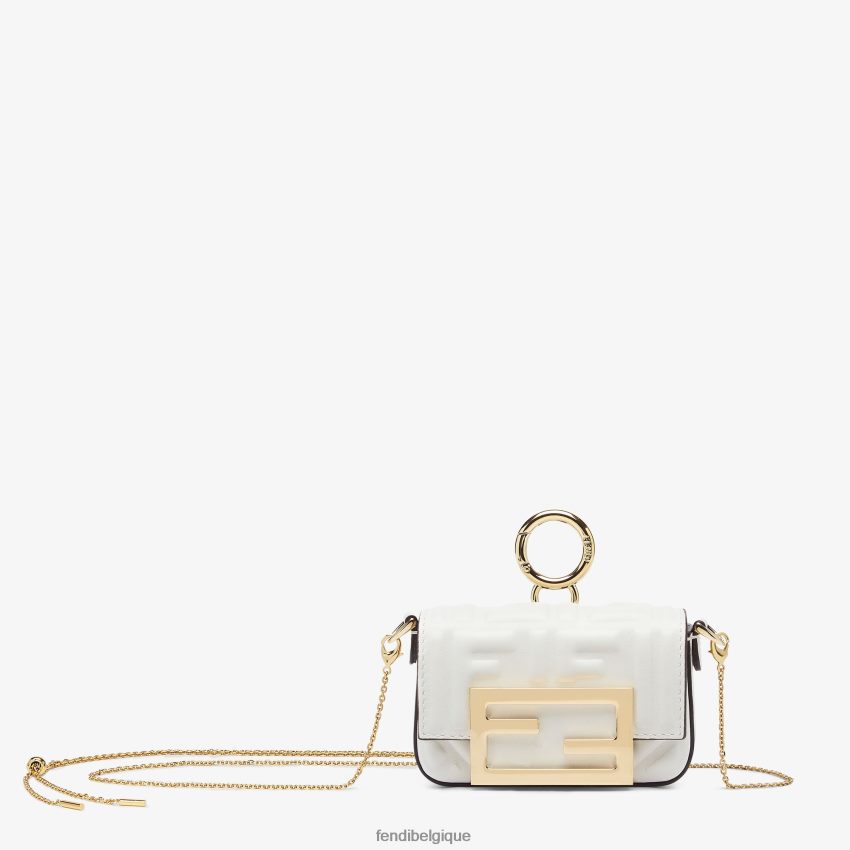 accessoires Fendi charm en cuir nappa blanc femmes 8X8J2J504 Fendi Lunette De Soleil