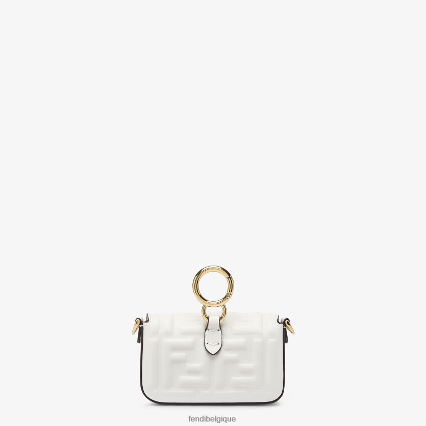 accessoires Fendi charm en cuir nappa blanc femmes 8X8J2J504 Fendi Lunette De Soleil