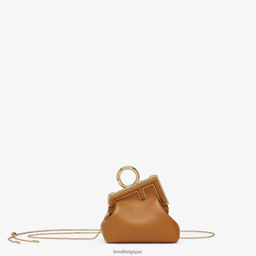 accessoires Fendi charm en cuir nappa brun femmes 8X8J2J385 Fendi Sac