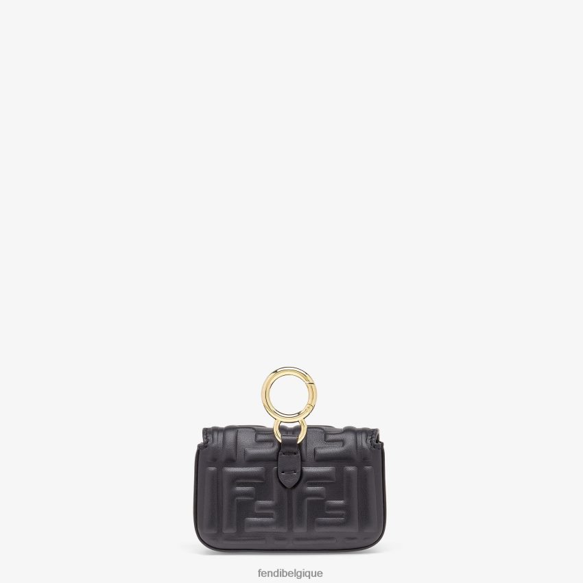 accessoires Fendi charm en cuir nappa noir femmes 8X8J2J392 Fendi Belgique