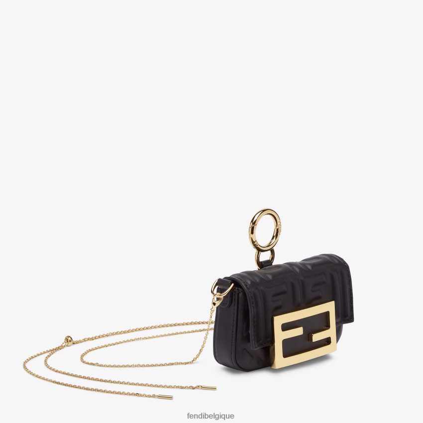 accessoires Fendi charm en cuir nappa noir femmes 8X8J2J503 Fendi Belgique