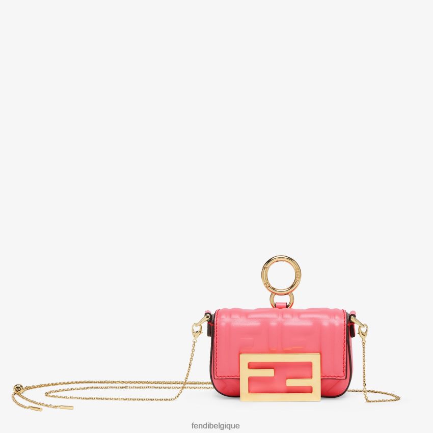 accessoires Fendi charm en cuir nappa rose femmes 8X8J2J220 Fendi Sac