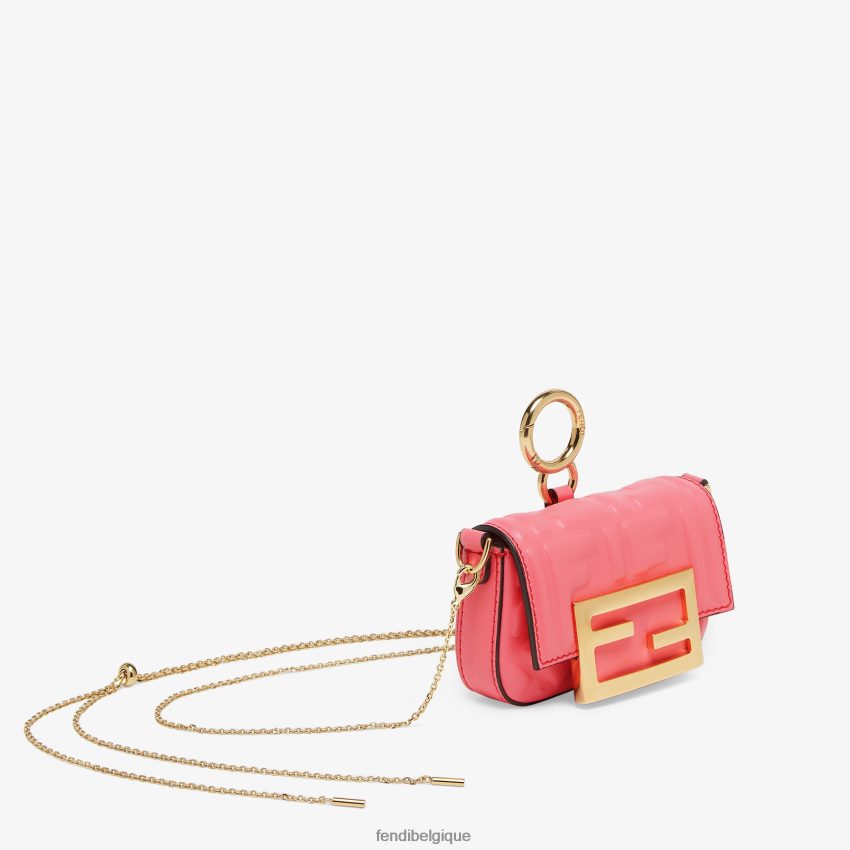 accessoires Fendi charm en cuir nappa rose femmes 8X8J2J220 Fendi Sac