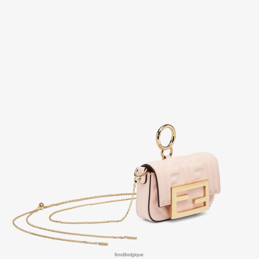 accessoires Fendi charm en cuir nappa rose femmes 8X8J2J500 Fendi Belgique