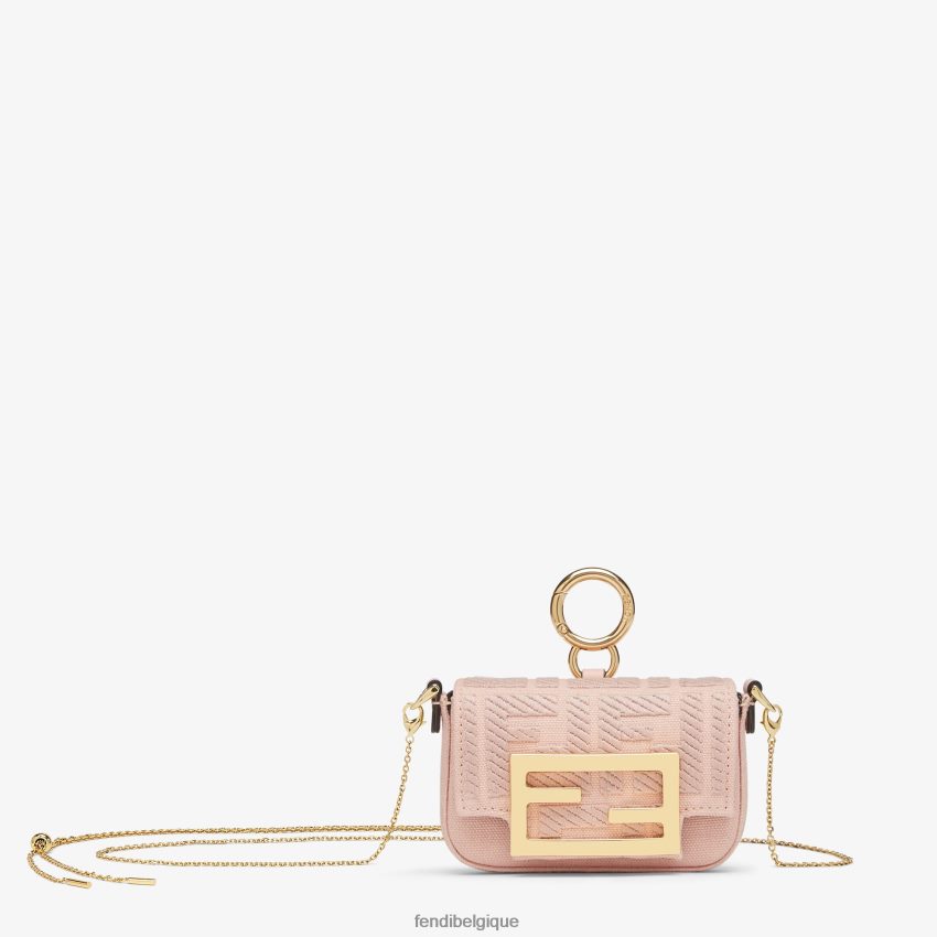 accessoires Fendi charm en toile avec broderie ff rose femmes 8X8J2J292 Fendi Sac