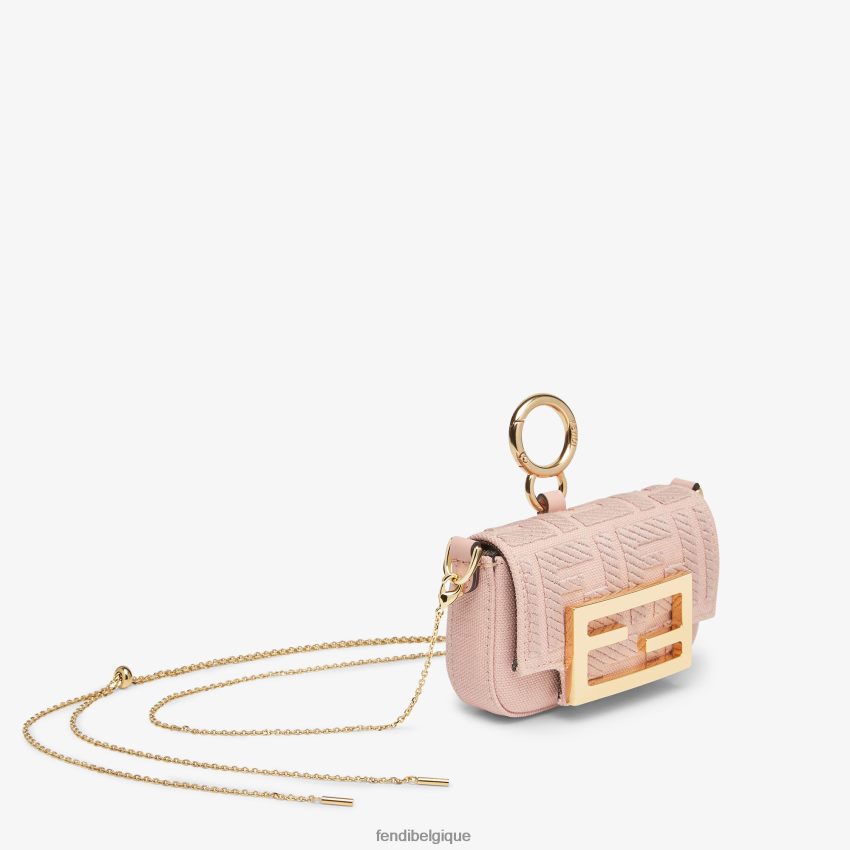 accessoires Fendi charm en toile avec broderie ff rose femmes 8X8J2J292 Fendi Sac