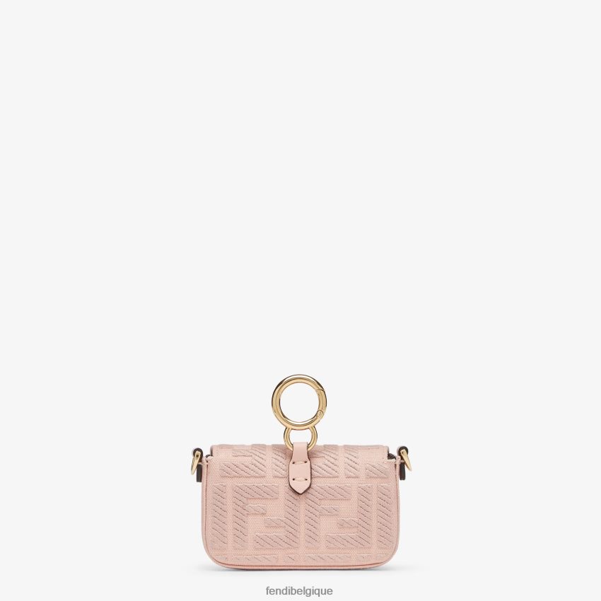 accessoires Fendi charm en toile avec broderie ff rose femmes 8X8J2J292 Fendi Sac