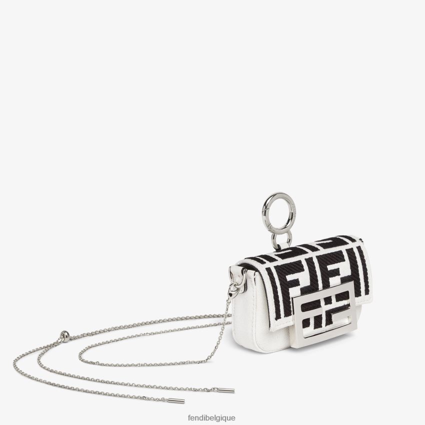accessoires Fendi charm en toile brodée blanc femmes 8X8J2J162 Fendi Lunette De Soleil