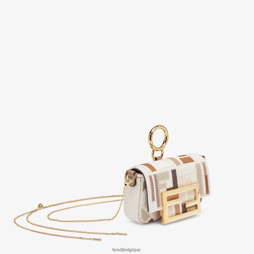 accessoires Fendi charme de toile beige femmes 8X8J2J43 Fendi Sac