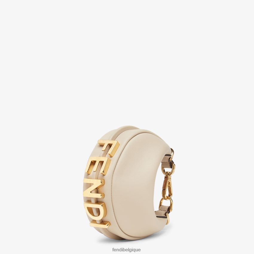 accessoires Fendi charme en cuir beige femmes 8X8J2J190 Fendi Sac