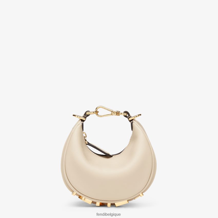 accessoires Fendi charme en cuir beige femmes 8X8J2J190 Fendi Sac