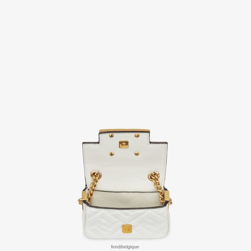 accessoires Fendi mini sac en cuir nappa blanc femmes 8X8J2J265 Fendi Sac