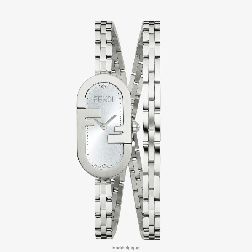 accessoires Fendi 14,80 x 28,30 mm - montre ovale avec logo o'lock argent femmes 8X8J2J295 Fendi Sac