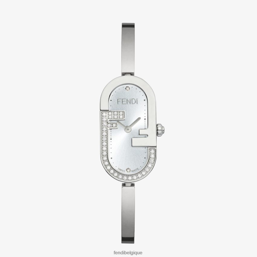 accessoires Fendi 14,80 x 28,30 mm - montre ovale avec logo o'lock argent femmes 8X8J2J344 Fendi Belgique