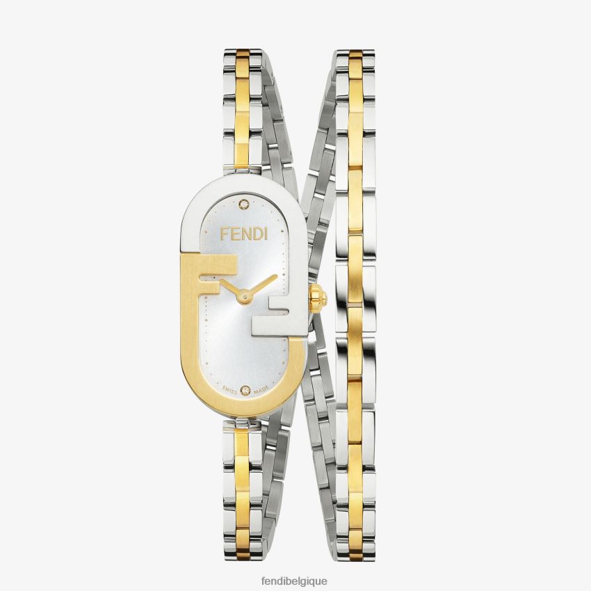 accessoires Fendi 14,80 x 28,30 mm - montre ovale avec logo o'lock argent/or femmes 8X8J2J297 Fendi Lunette De Soleil