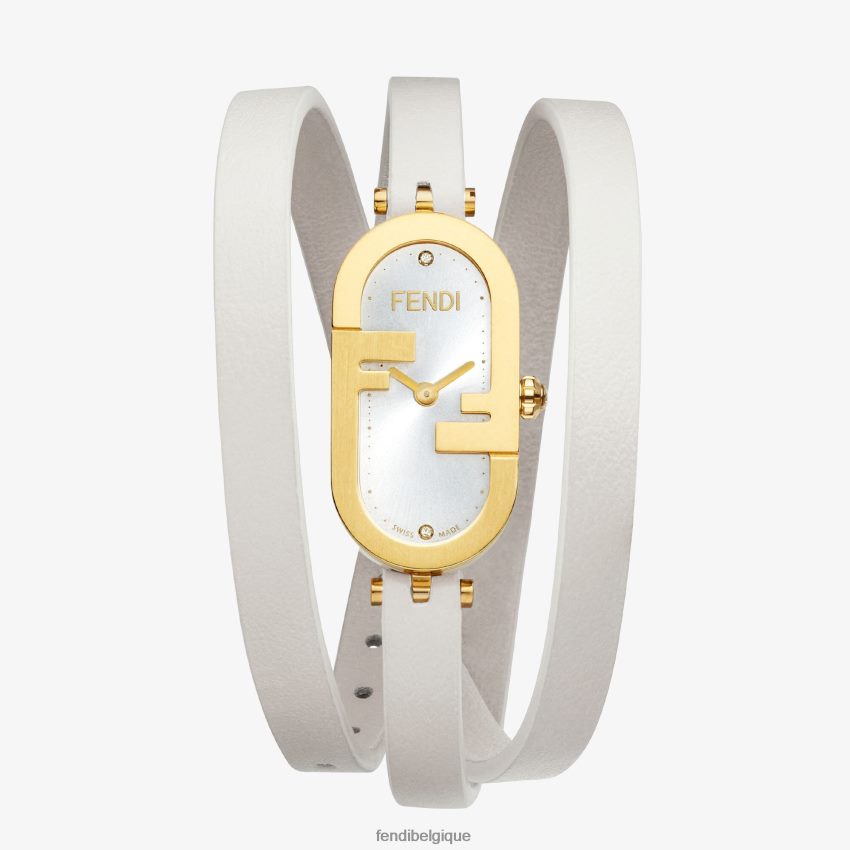 accessoires Fendi 14,80 x 28,30 mm - montre ovale avec logo o'lock blanc femmes 8X8J2J318 Fendi Lunette De Soleil