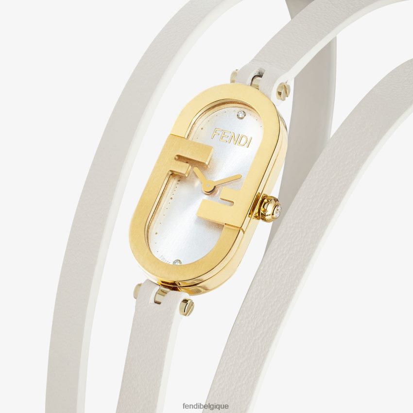 accessoires Fendi 14,80 x 28,30 mm - montre ovale avec logo o\'lock blanc femmes 8X8J2J318 Fendi Lunette De Soleil