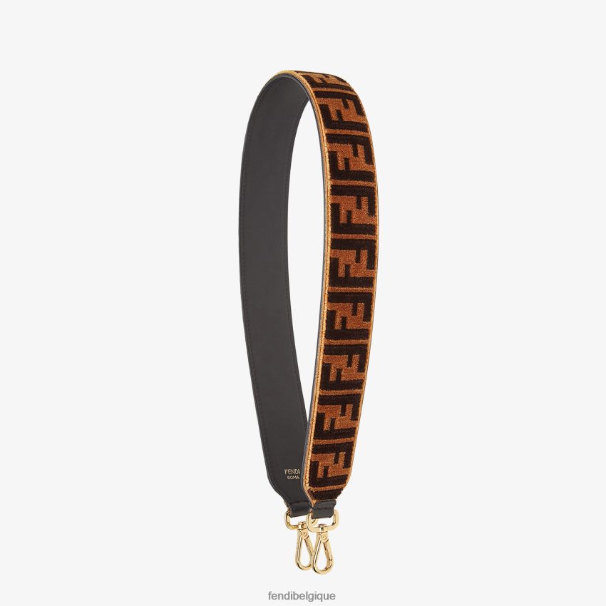 accessoires Fendi bandoulière en cuir effet texturé brun femmes 8X8J2J381 Fendi Lunette De Soleil