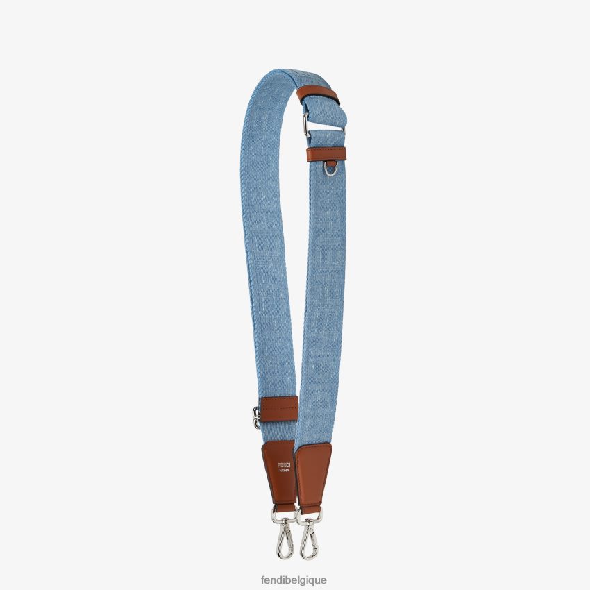 accessoires Fendi bandoulière en jean bleu clair femmes 8X8J2J98 Fendi Belgique