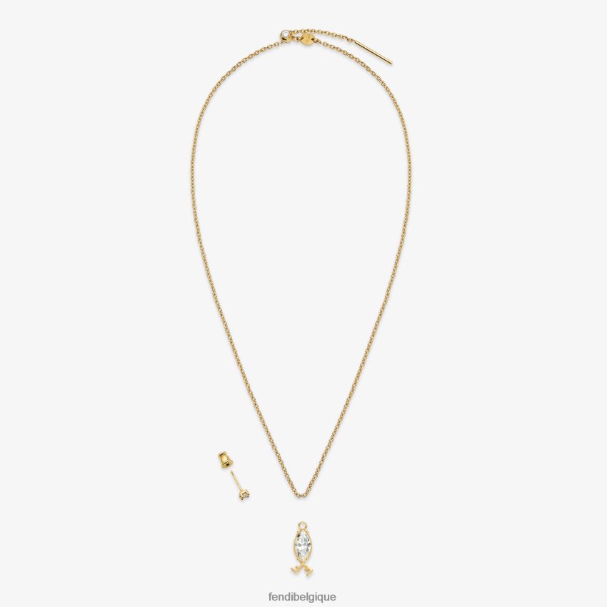 bijoux Fendi ensemble de poissons or femmes 8X8J2J1642 Fendi Sac