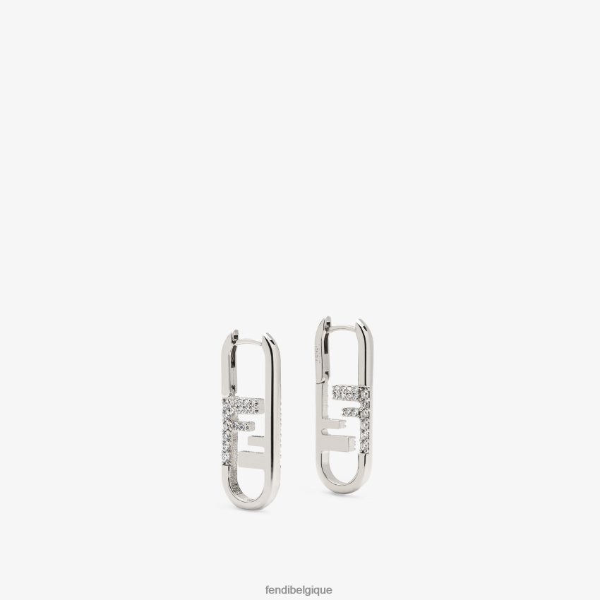 bijoux Fendi boucles d'oreilles o'lock argent femmes 8X8J2J1655 Fendi Belgique