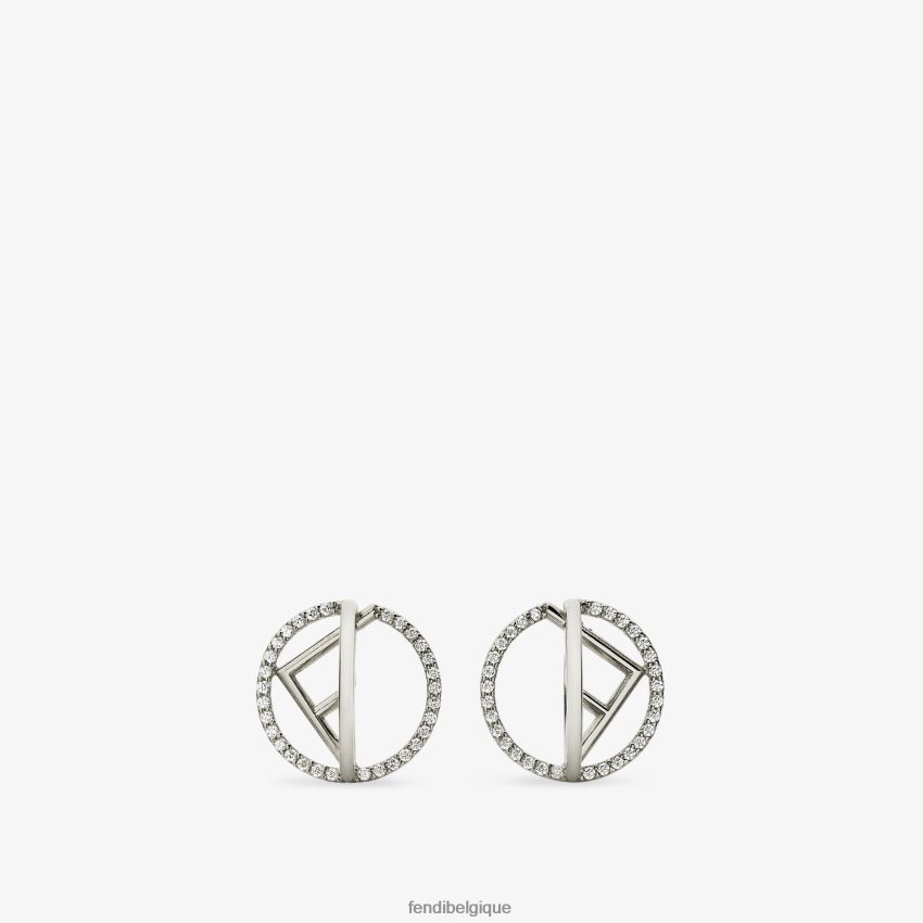 bijoux Fendi f est des boucles d\'oreilles argent femmes 8X8J2J1682 Fendi Belgique