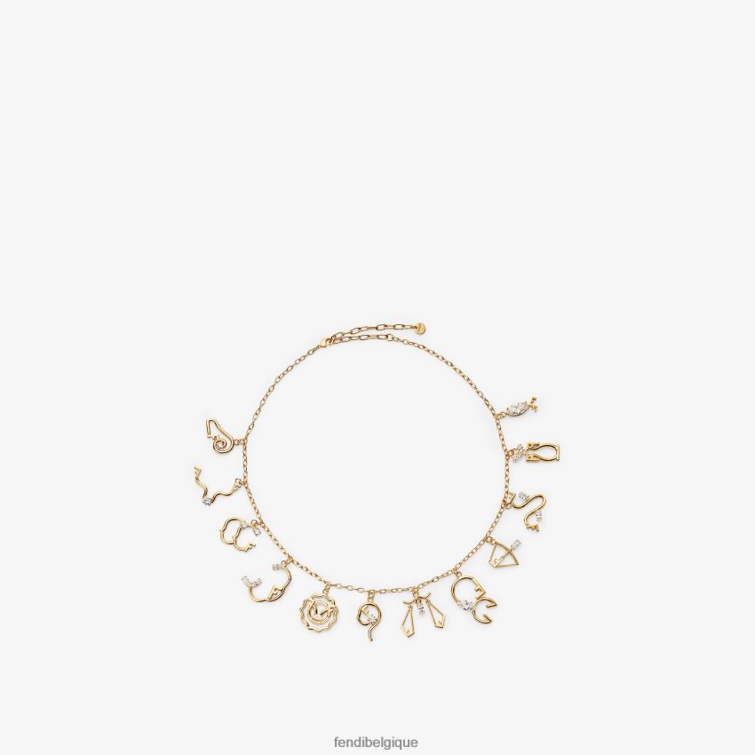 bijoux Fendi collier d'astrologie or femmes 8X8J2J1632 Fendi Lunette De Soleil