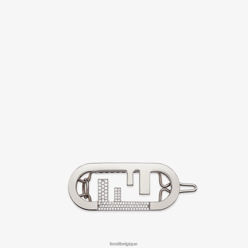 bijoux Fendi pince à cheveux argent femmes 8X8J2J491 Fendi Belgique
