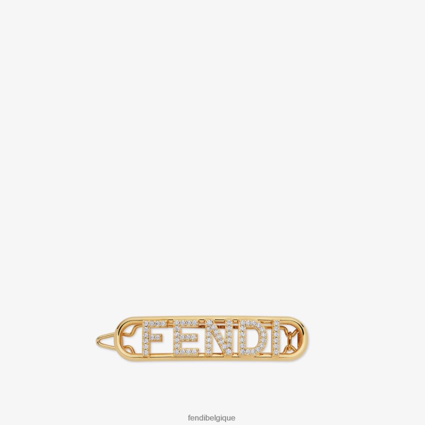 bijoux Fendi pince à cheveux or femmes 8X8J2J329 Fendi Belgique