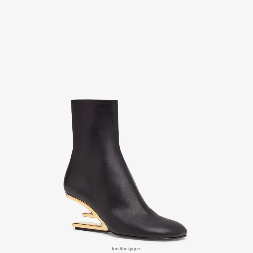 chaussures Fendi bottes en cuir à talon moyen noir femmes 8X8J2J1367 Fendi Belgique